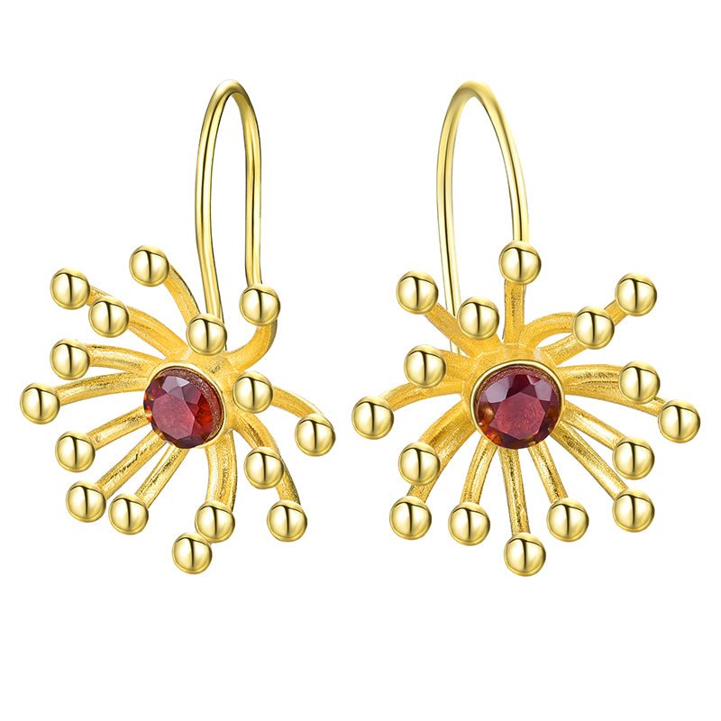 Garnet Peridot - Dangle Earrings