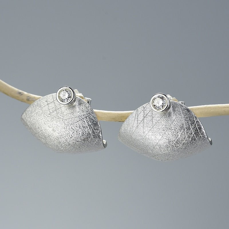Zirconia Handbag - Stud Earrings