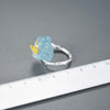 Aquamarine Butterfly - Adjustable Ring | NEW