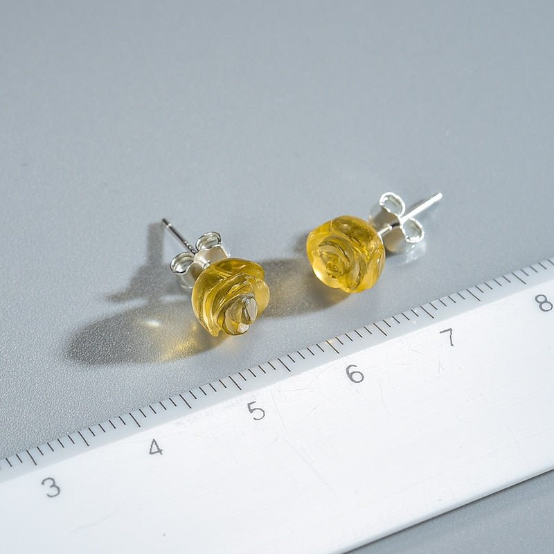 Crystal Rose - Stud Earrings