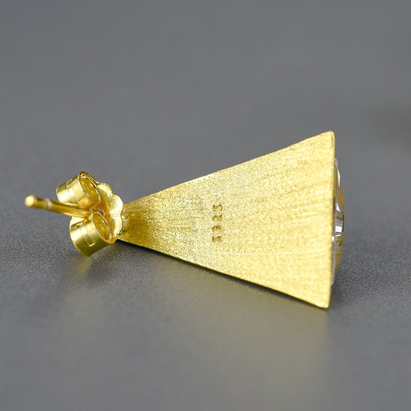 Zircon Pyramid - Stud Earrings