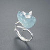 Aquamarine Butterfly - Adjustable Ring | NEW