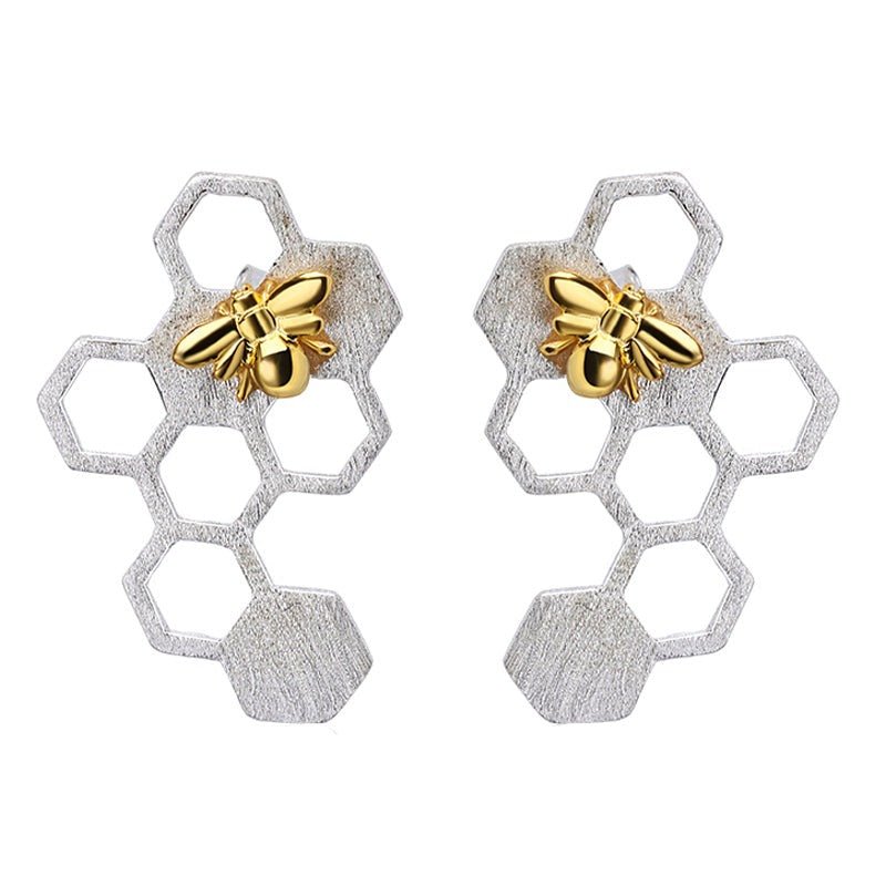 Honeycomb Guard - Stud Earrings - MetalVoque