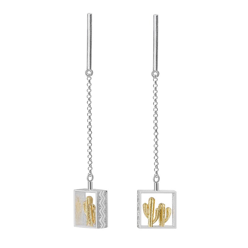 Cactus Cubus - Drop Earrings