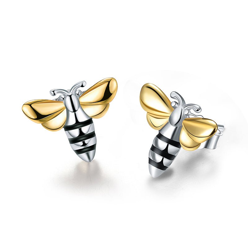 Lovely Honey Bee - Stud Earrings - MetalVoque