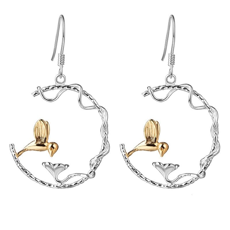 Bird's Marriage - Hoop Earrings - MetalVoque