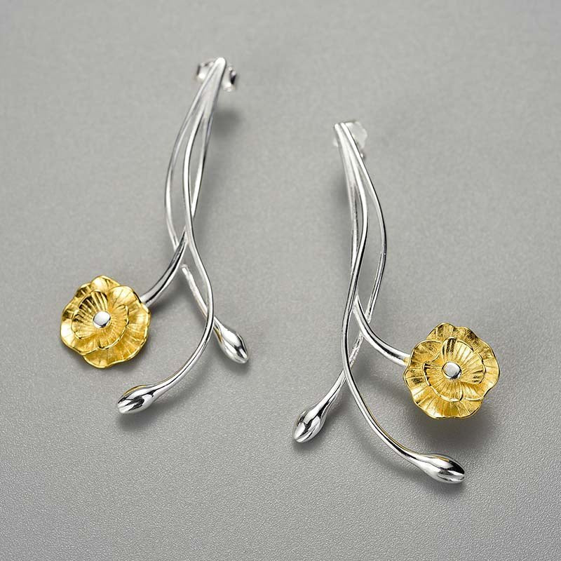 Anemone Flower - Dangle Earrings