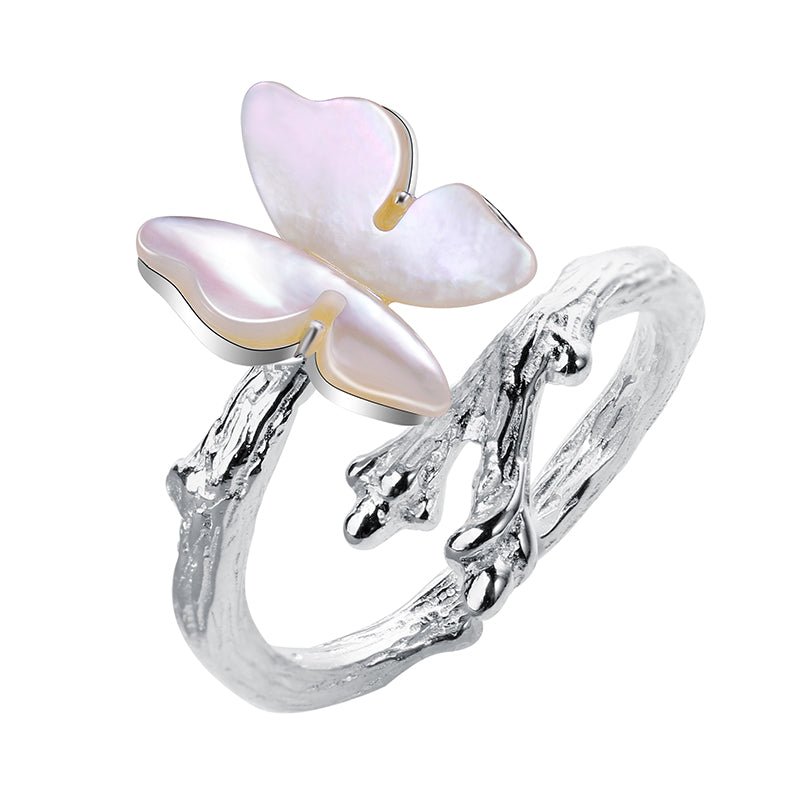 Resting Butterfly - Adjustable Ring - MetalVoque