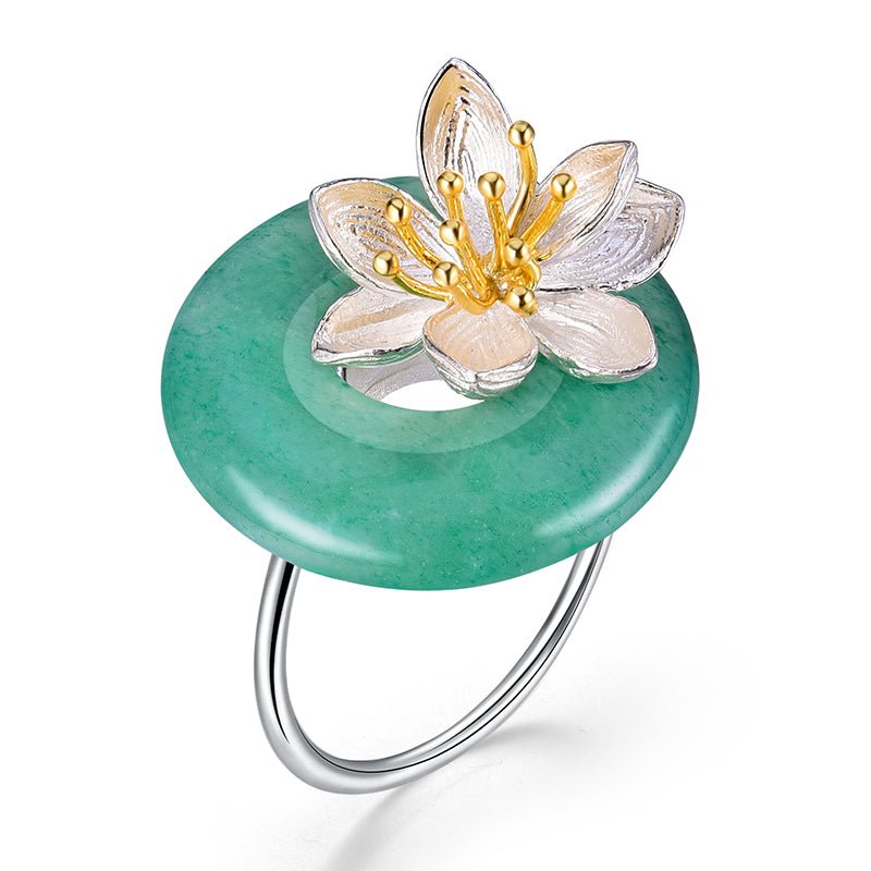 Whispering Lotus - Adjustable Ring - MetalVoque