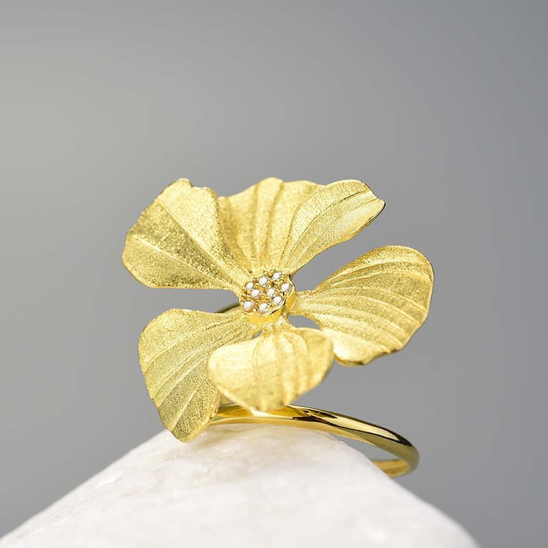 Zircon Peony - Adjustable Ring