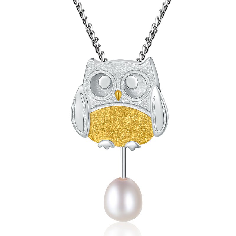 Pearl Owls - Handmade Pendant