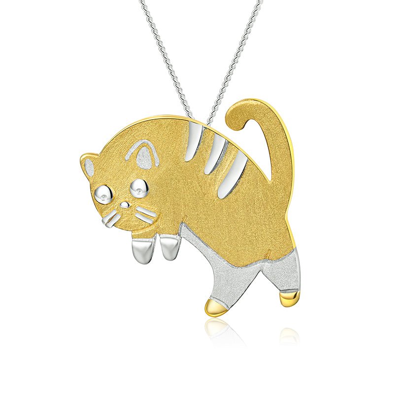 Startled Cat - Handmade Pendant