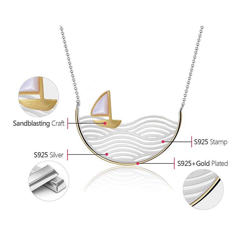 Sailing Sailboat - Handmade Necklace
