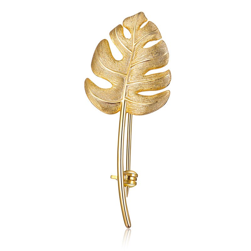 Monstera Petit - Handmade Brooch - MetalVoque