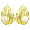 Pearly Leaf - Stud Earrings