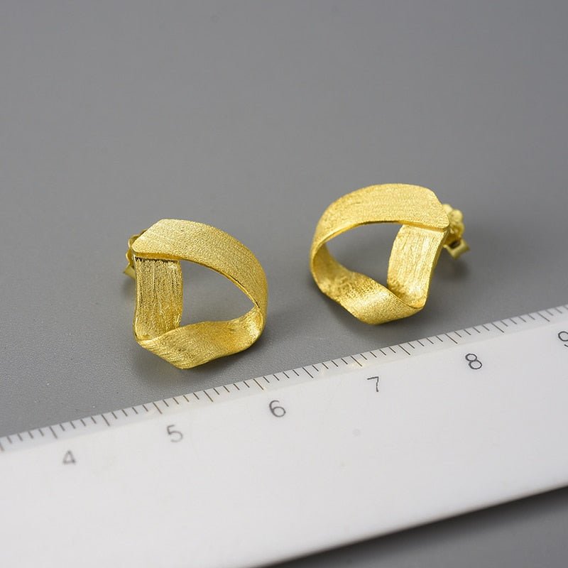 Folded Triangle - Stud Earrings