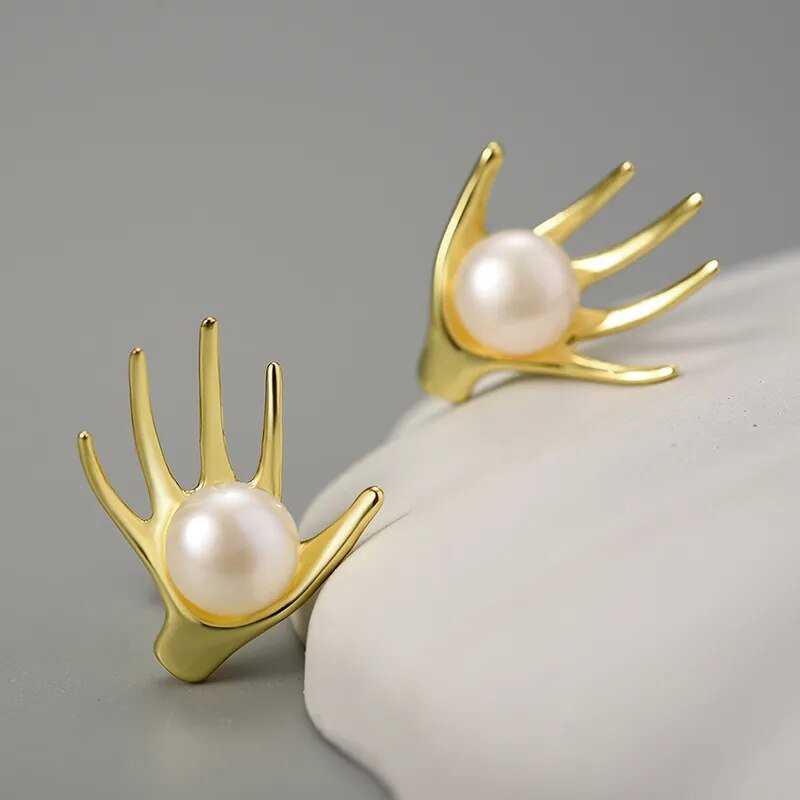 Pearl Hands - Stud Earrings | NEW