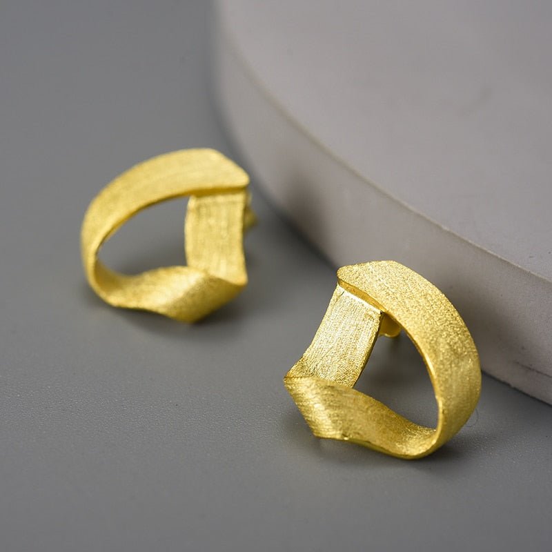 Folded Triangle - Stud Earrings