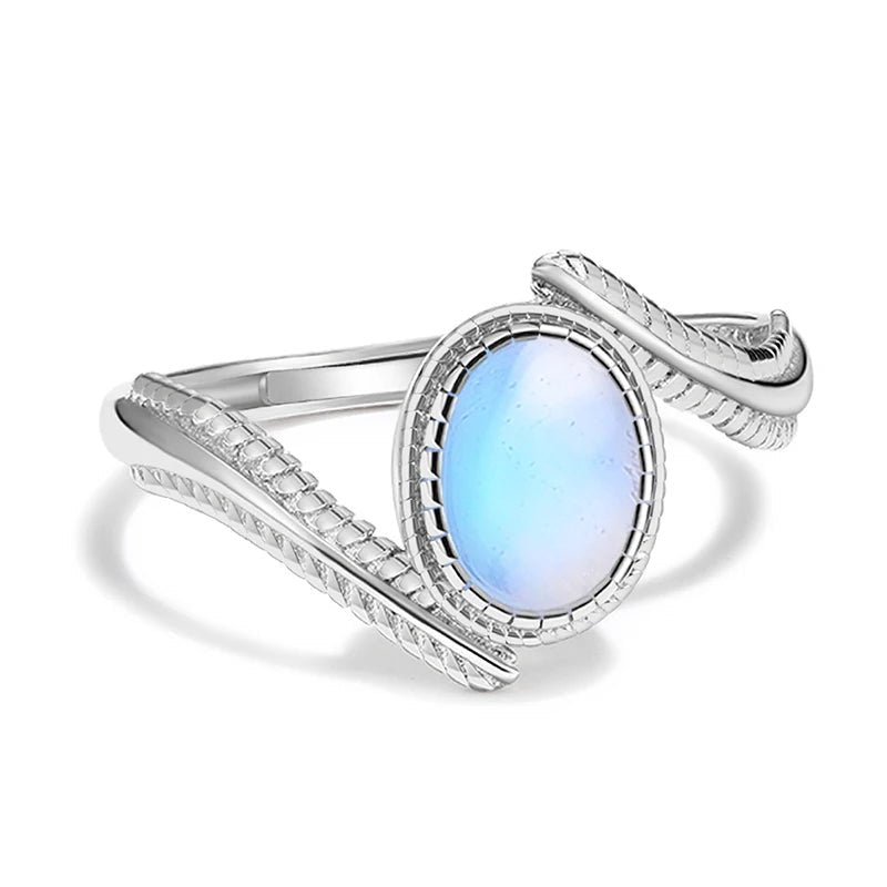 Moonstone Feather - Adjustable Ring | NEW