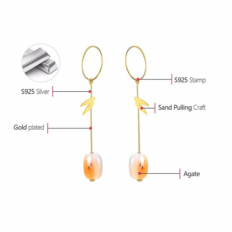 Bamboo Leaves - Dangle Earrings