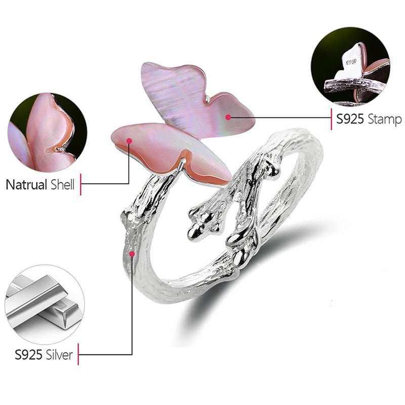 Resting Butterfly - Adjustable Ring - MetalVoque