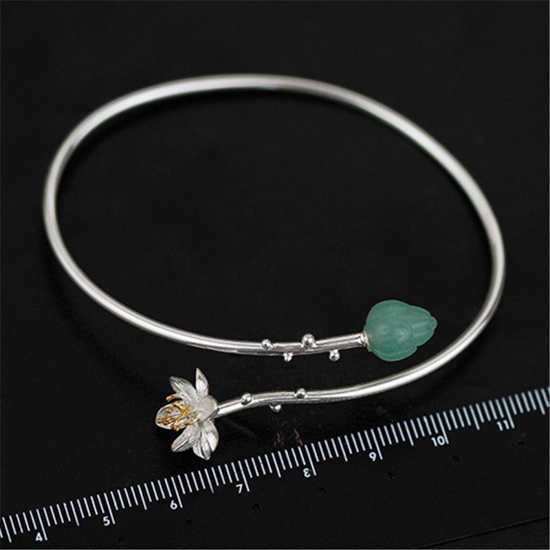 Whispering Lotus - Adjustable Bangle | NEW - MetalVoque