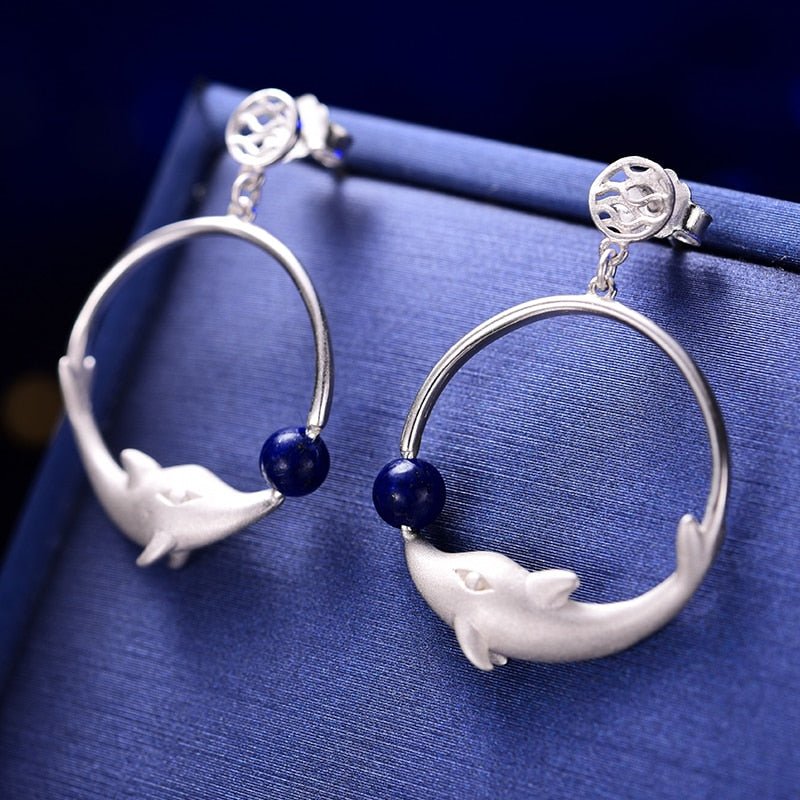 Dolly Dolphin - Dangle Earrings