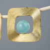 Amazonite Squares - Stud Earrings