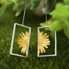 Flor de sol - Pendientes colgantes