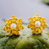 Pearl Lotus - Stud Earrings