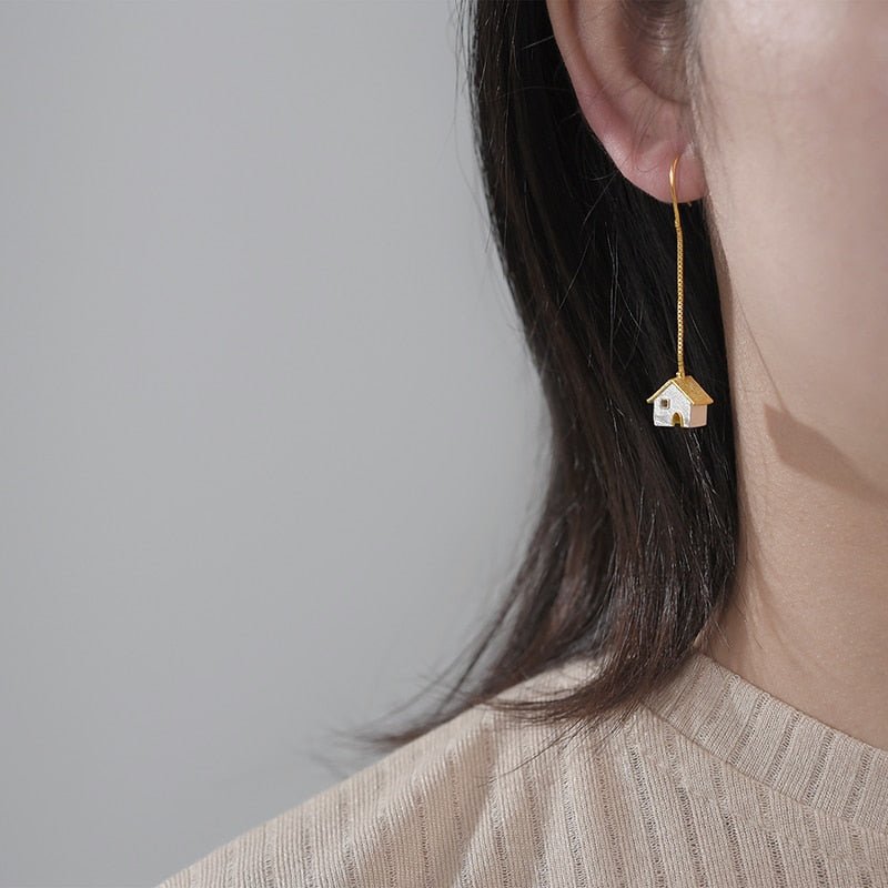 Hanging House - Dangle Earrings