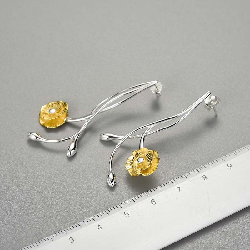 Anemone Flower - Dangle Earrings