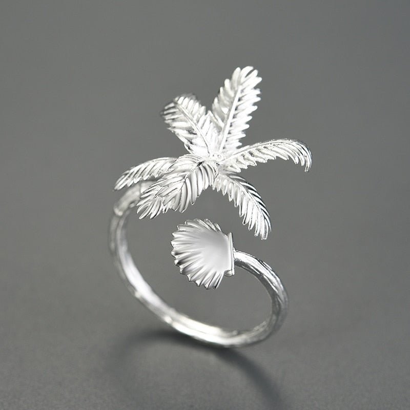 Shell and Palmtree - Adjustable Ring