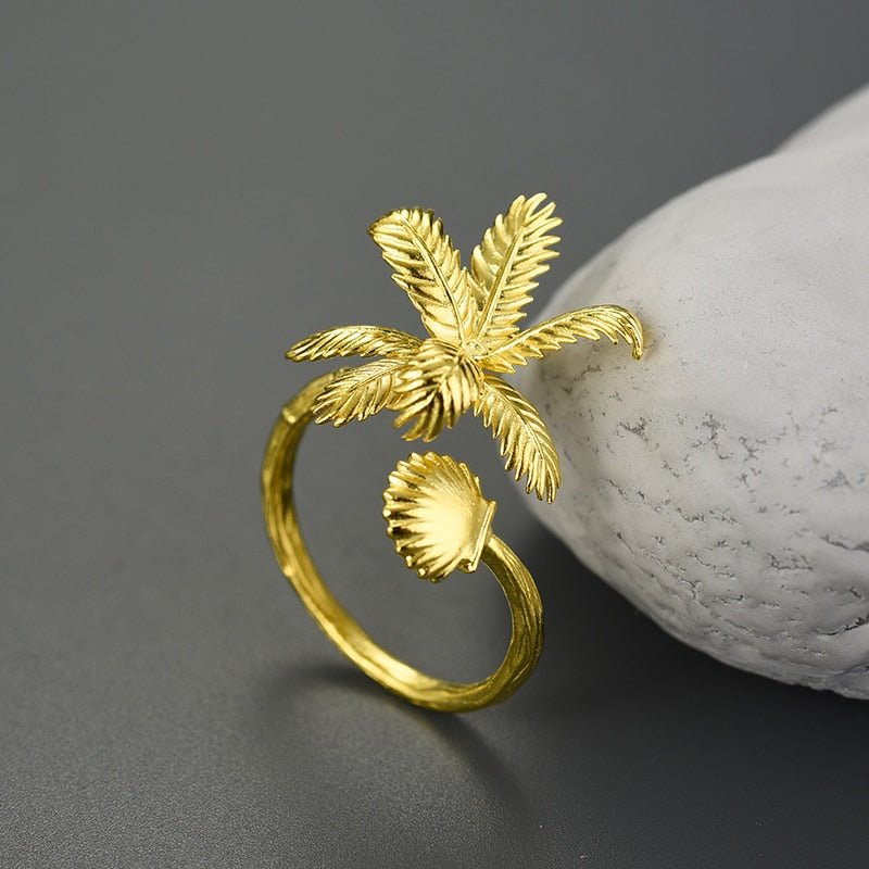 Shell and Palmtree - Adjustable Ring