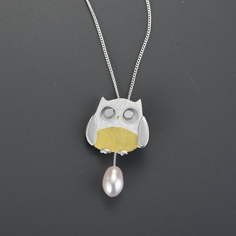 Pearl Owls - Handmade Pendant