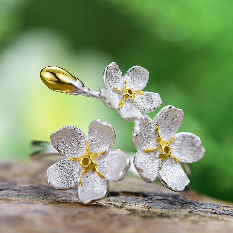 Big Forget-me-not Flowers - Adjustable Ring