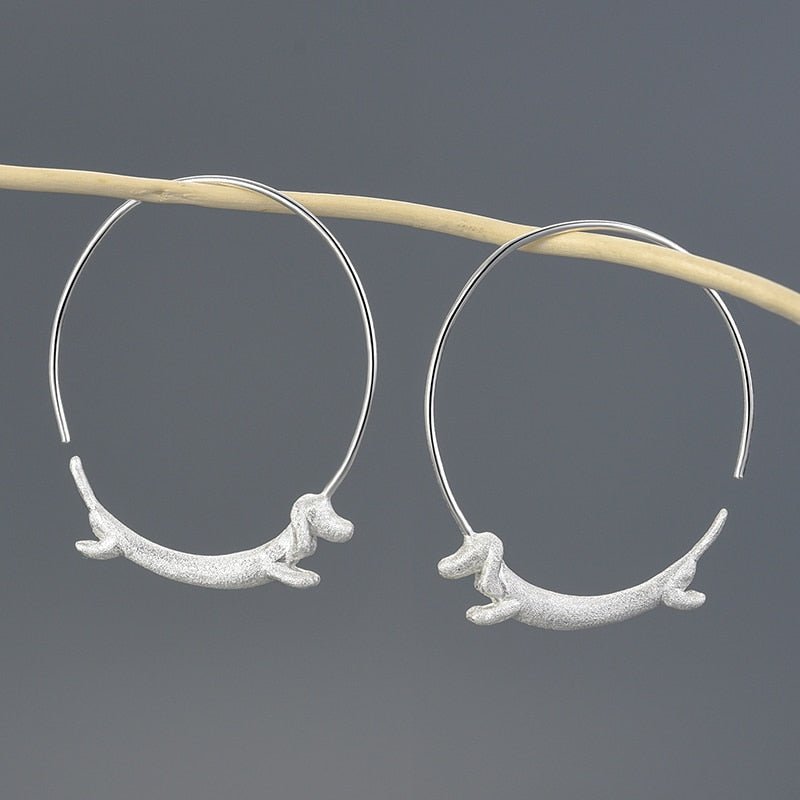 Run Dachshund Run - Big Hoop Earrings