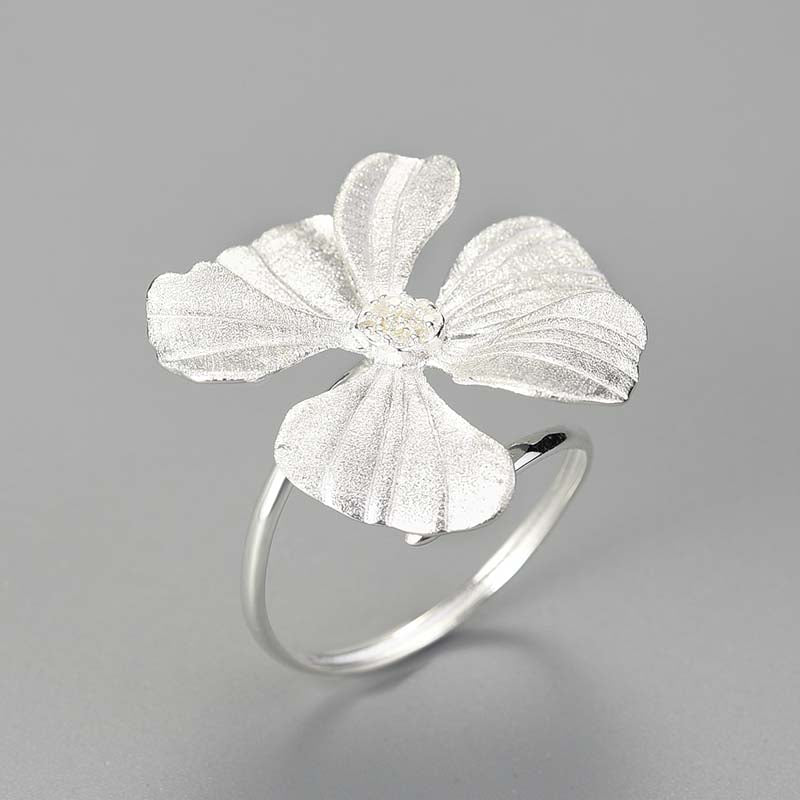 Zircon Peony - Adjustable Ring