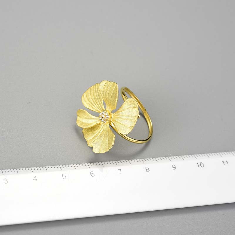 Zircon Peony - Adjustable Ring