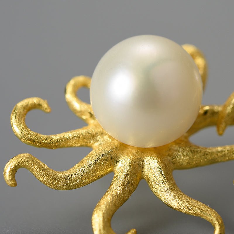 Pearl Octopus - Stud Earrings