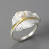 Pearly Leaf - Adjustable Ring