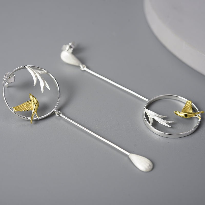 Flying Swallow - Drop Earrings
