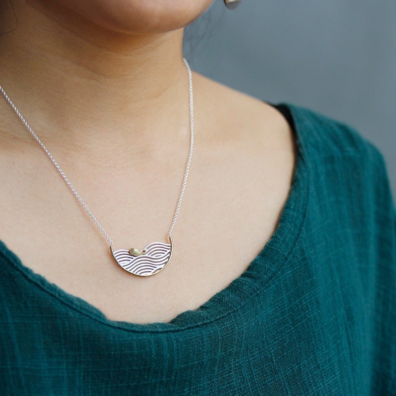 Surfing Whale - Handmade Necklace | NEW - MetalVoque