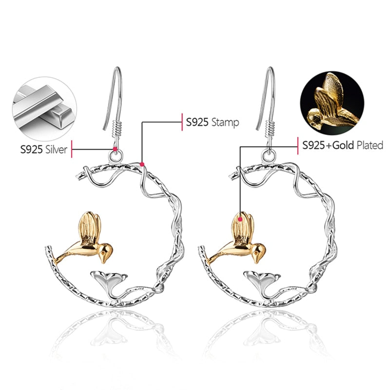 Bird's Marriage - Hoop Earrings - MetalVoque