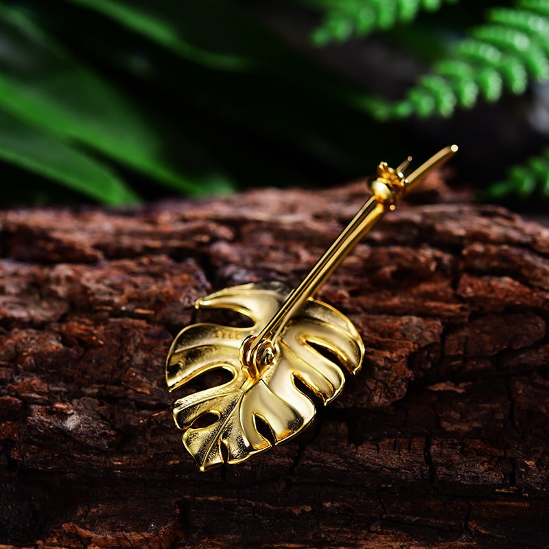 Monstera Petit - Handmade Brooch - MetalVoque