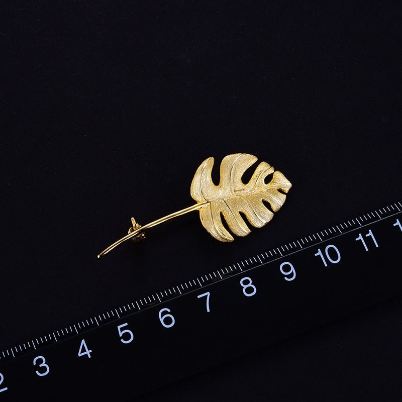 Monstera Petit - Handmade Brooch - MetalVoque